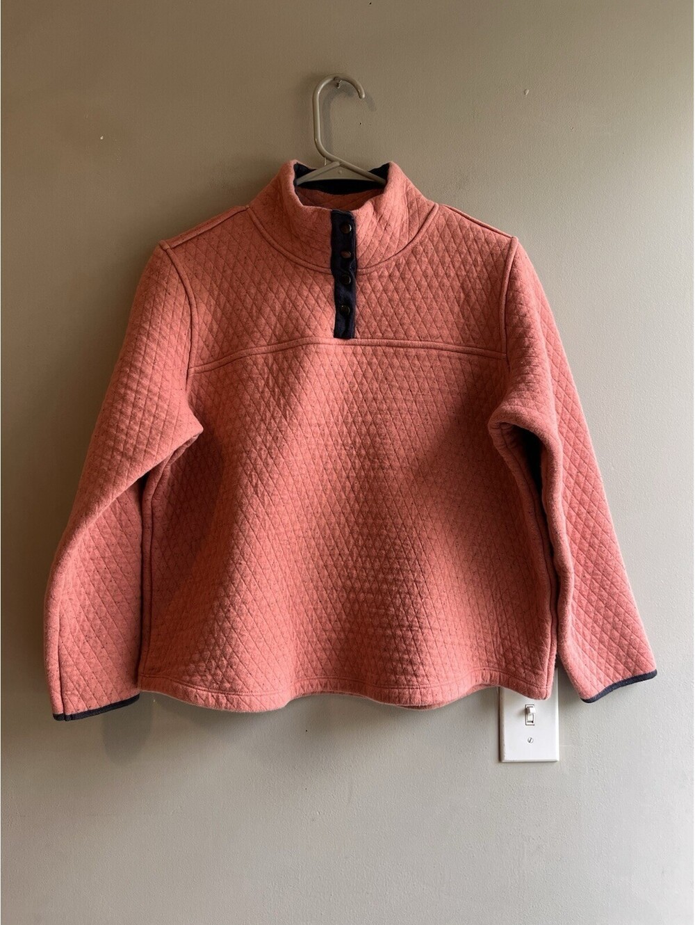 Mia & Tess Womens S Redish Pink 3/4 Button Pullover Long Sleeve Medium